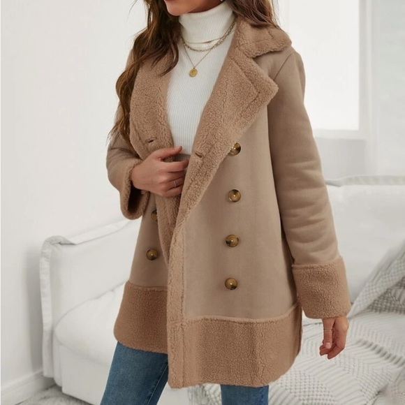 Teddy lined khaki color button down jacket - Picture 3 of 6